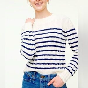 J.Crew Striped Cable Knit Sweater, NWT